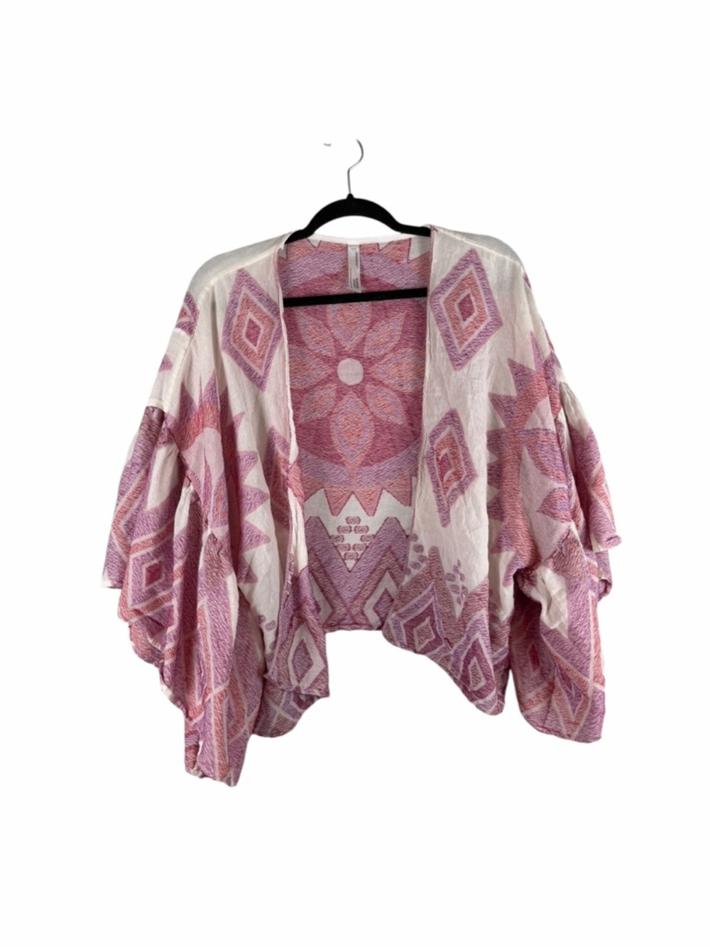 Ecoté Urban Outfitters Pink Geometric Boho Kimono Cardigan One Size